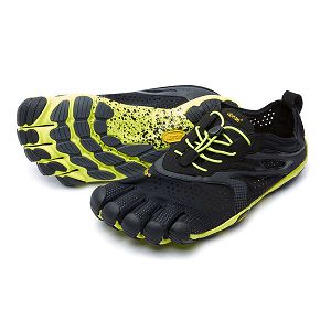 Vibram V-Run Black/Yellow Mens Running Shoes | India-368740